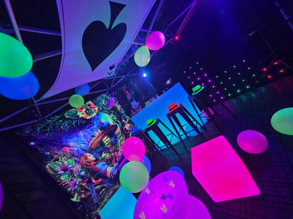 uv alice in wonderland party tent hire