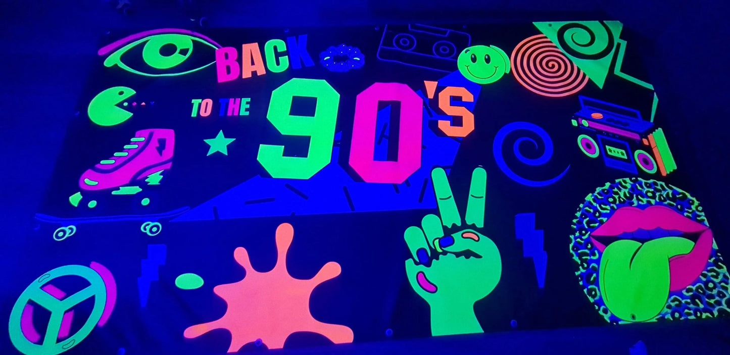 UV Back to the 90s Retro Party Tent Décor Theme Hire