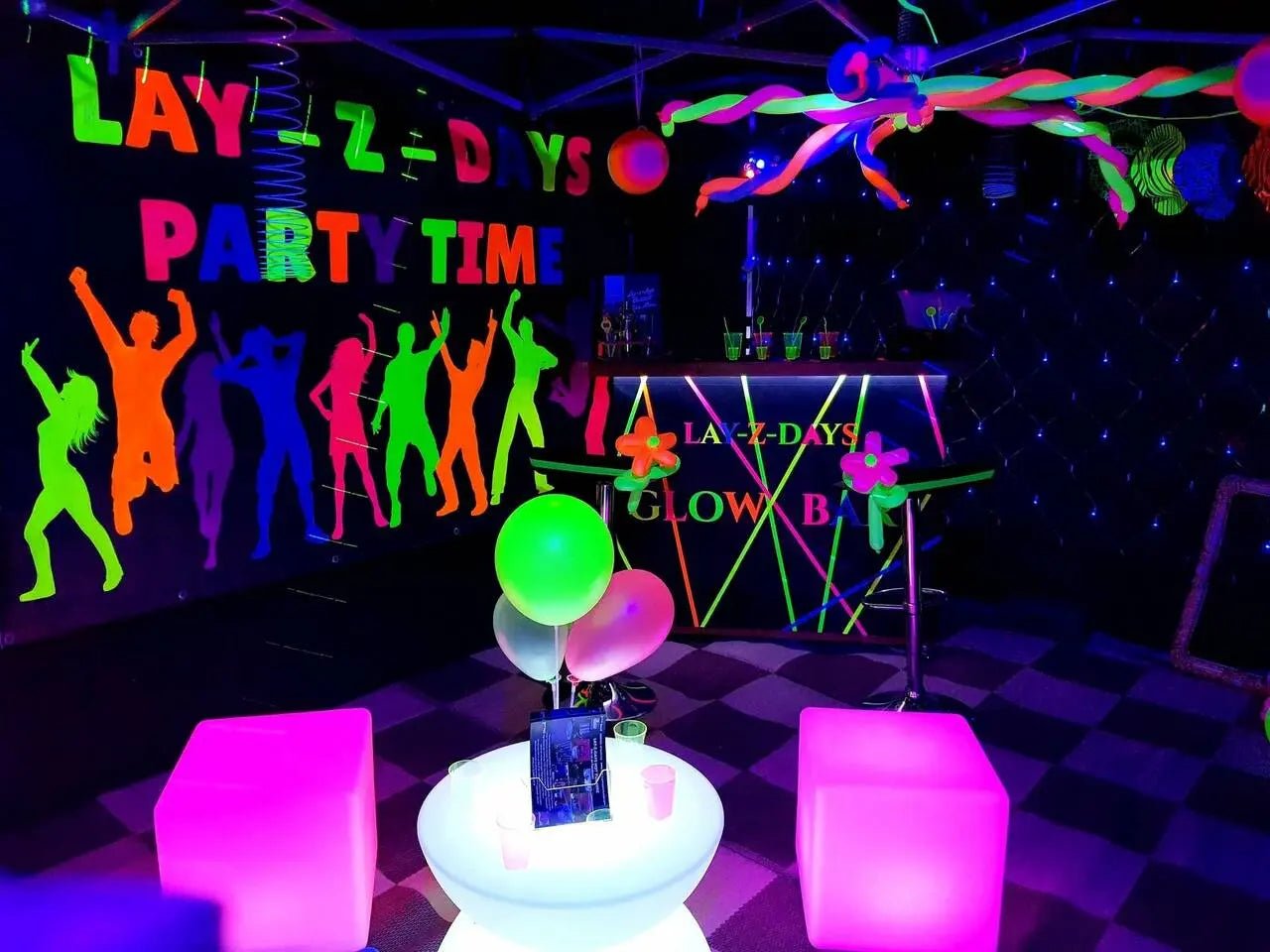 UV Disco Glow party tent décor theme £65 - Lay-z-days Event's™UV Disco Glow party tent décor theme £65