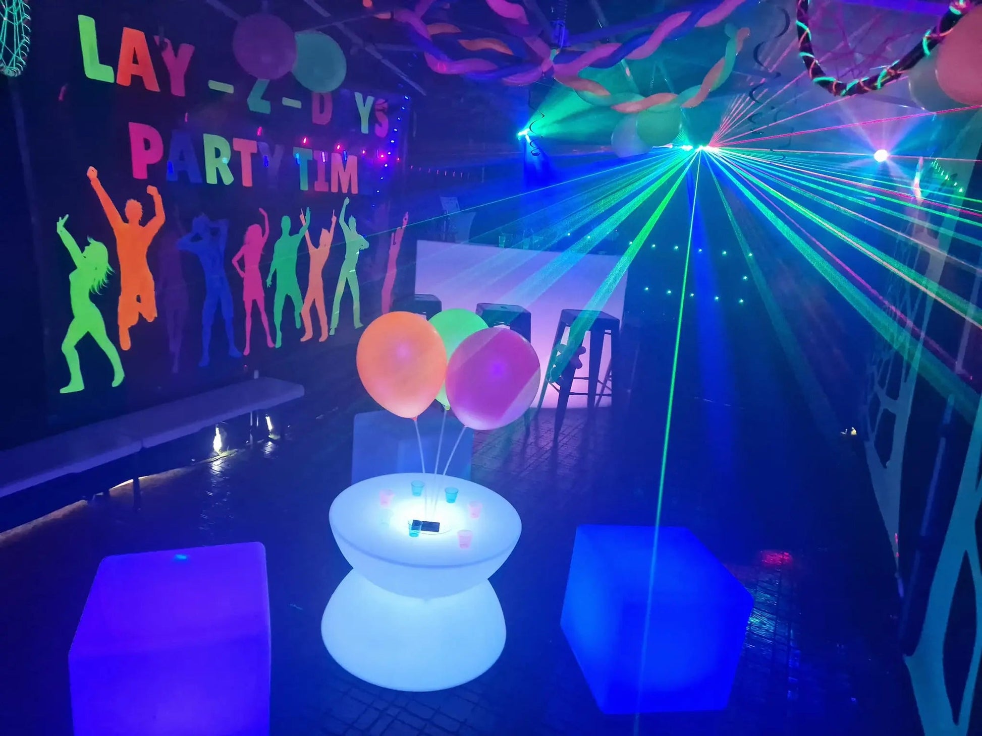UV Disco Glow party tent décor theme £65 - Lay-z-days Event's™UV Disco Glow party tent décor theme £65