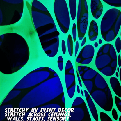 Uv decor stretch neon event decoration tapestry webbing for ceilings & walls