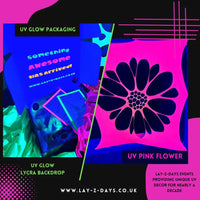 UV Pink Flower event Décor, Black light tapestry, uv backdrop, uv ceiling canopy