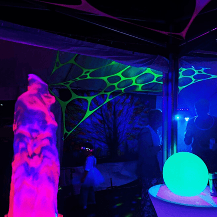 UV Psytrance Glow in the dark Venue decoration Transformation