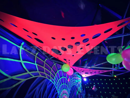 UV RAVE CAVE Party Tent HIRE Décor Theme - Lay-z-days Event's™UV RAVE CAVE Party Tent HIRE Décor Theme
