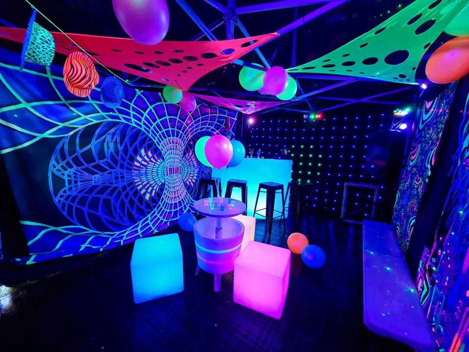 UV Rave Cave Party tent Hire Telford Shropshire West Midlands