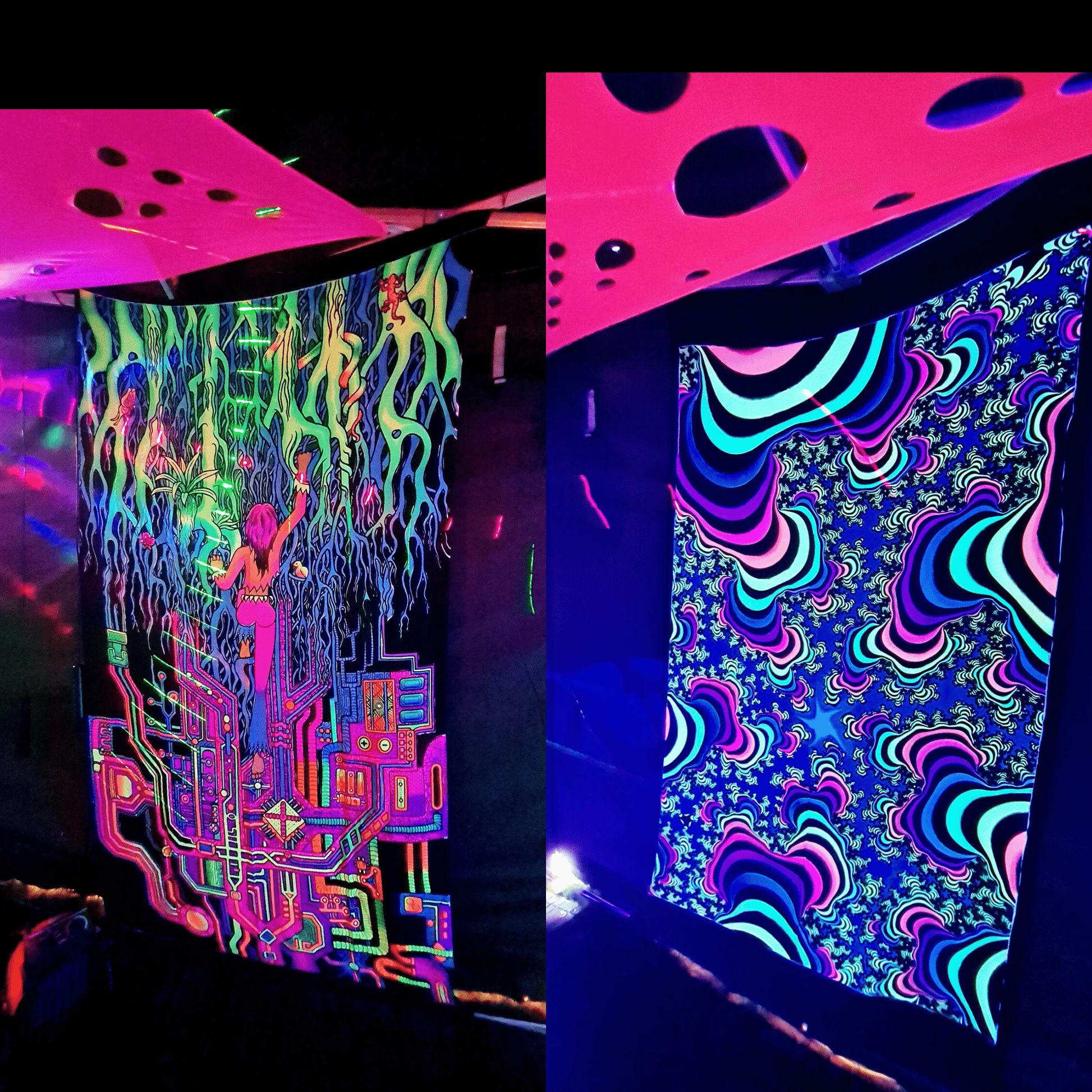 UV RAVE CAVE Party Tent HIRE Décor Theme - Lay-z-days Event's™UV RAVE CAVE Party Tent HIRE Décor Theme